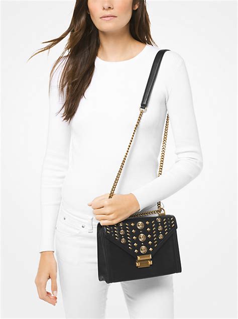 michael kors whitney large embellished leather shoulder bag|whitney large leather tote bag.